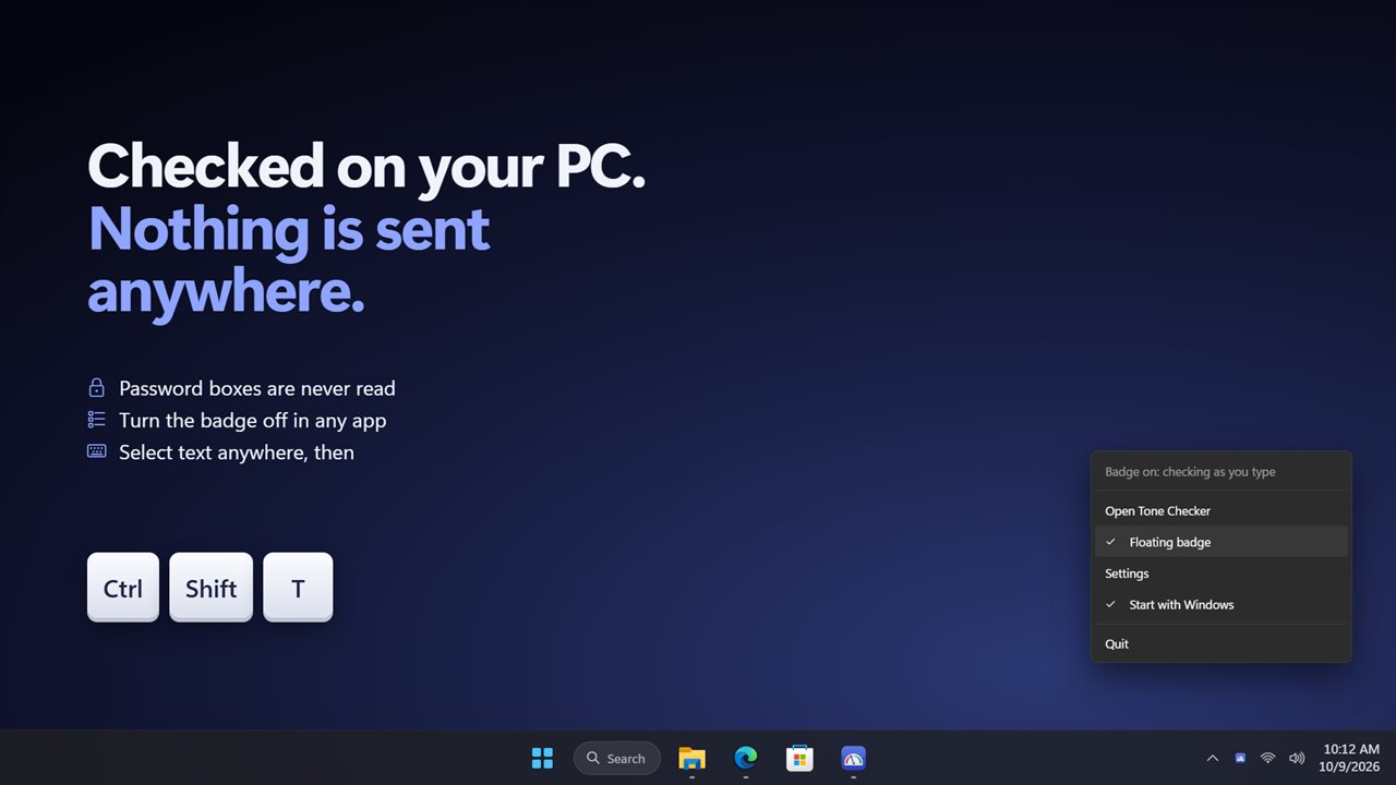 Checked on your PC. Nothing is sent anywhere.