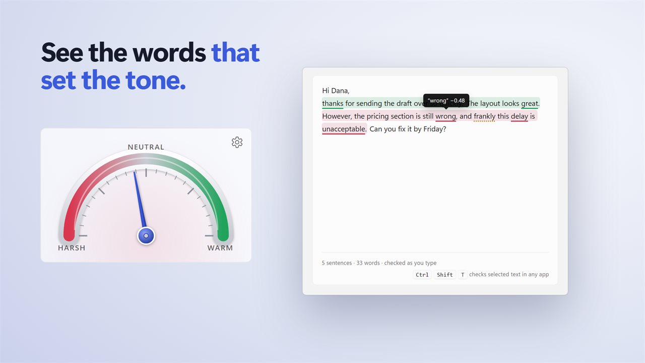 Point at a word to see how much it pulls.