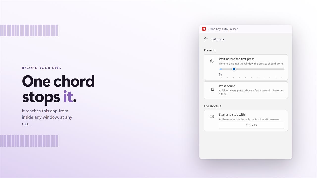 Record your own shortcut. It answers at any rate.