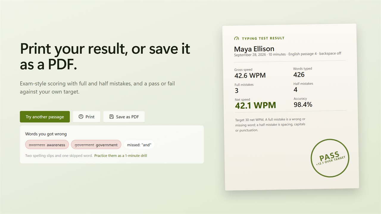 Print your result, or save it as a PDF.