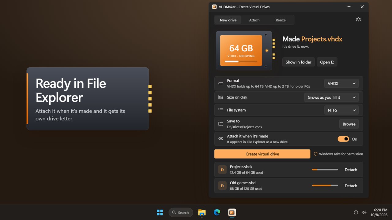 Attached and ready in File Explorer.