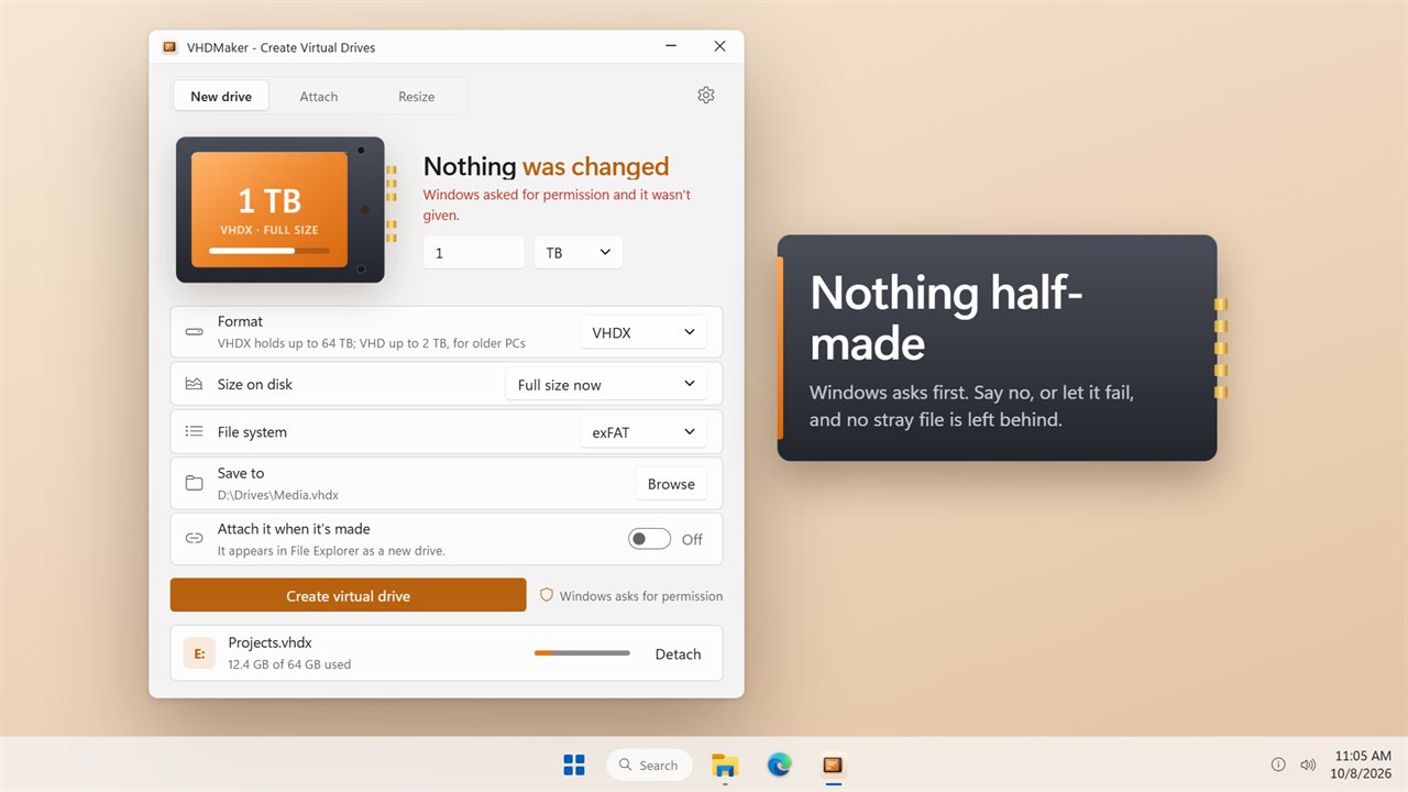 Windows asks first. Say no, and nothing changes.