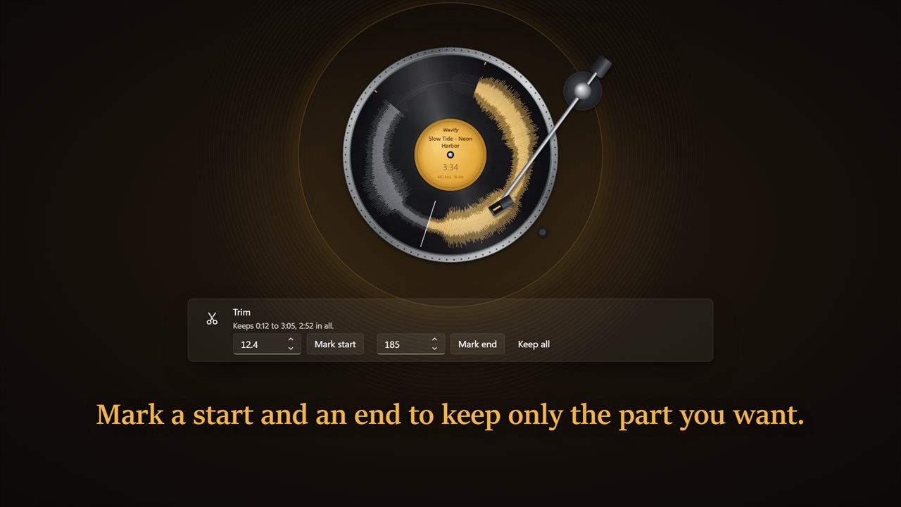 Mark a start and an end to keep only the part you want.