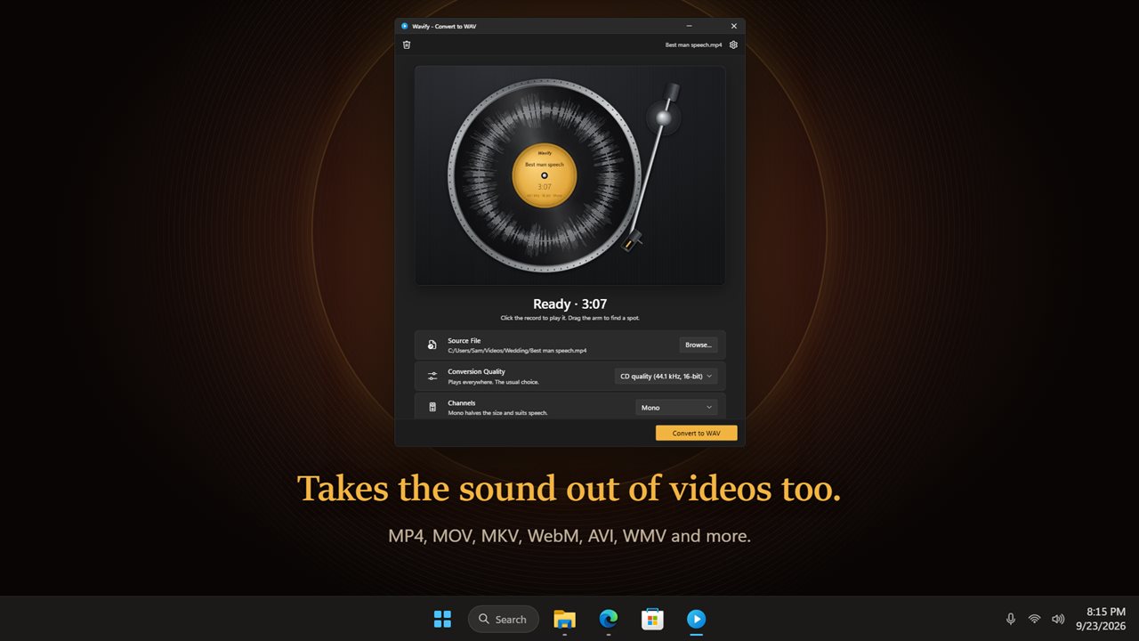 Takes the sound out of videos too.