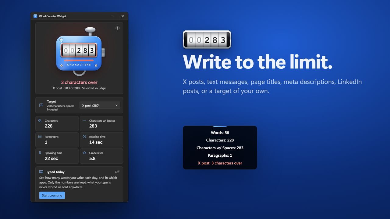 Write to a limit, and see when you go over.