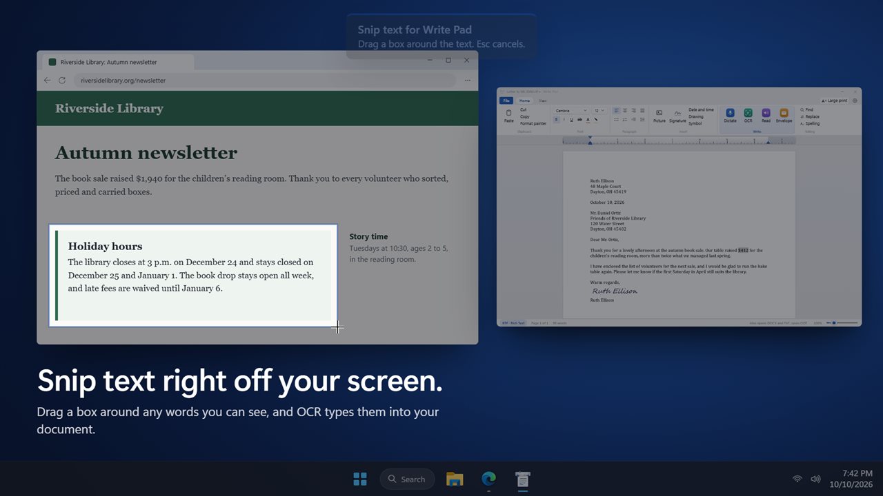 Snip a box around any text on your screen.