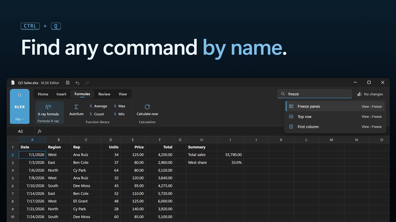 Press Ctrl+Q to find any command by name.