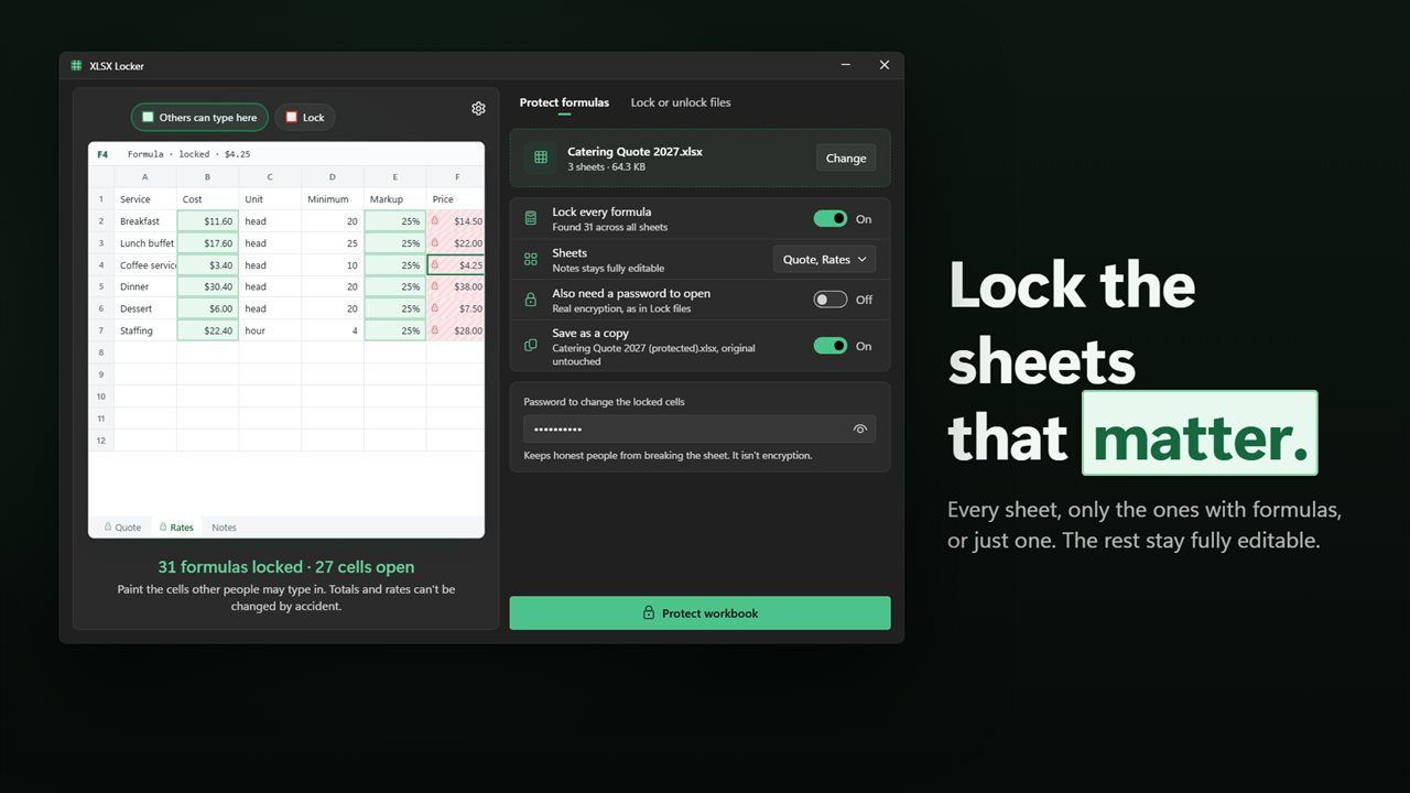 Protect every sheet, only the sheets with formulas, or just one.